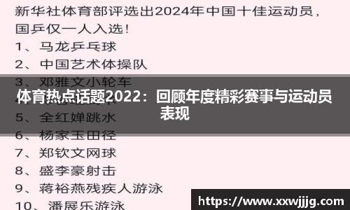体育热点话题2022：回顾年度精彩赛事与运动员表现